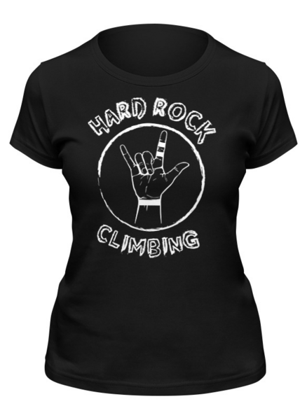 Заказать женскую футболку в Москве. Футболка классическая Hard Rock Climbing от Виктория Володина - готовые дизайны и нанесение принтов.