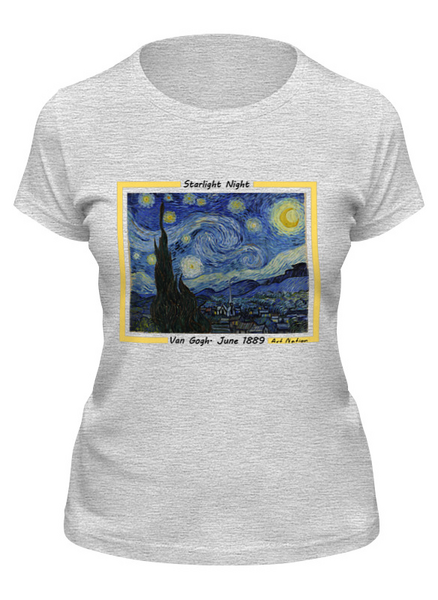 Заказать женскую футболку в Москве. Футболка классическая Van Gogh от art.nation@bk.ru - готовые дизайны и нанесение принтов.