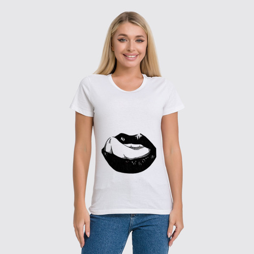 Заказать женскую футболку в Москве. Футболка классическая Women's lips  от Дария Вовк - готовые дизайны и нанесение принтов.