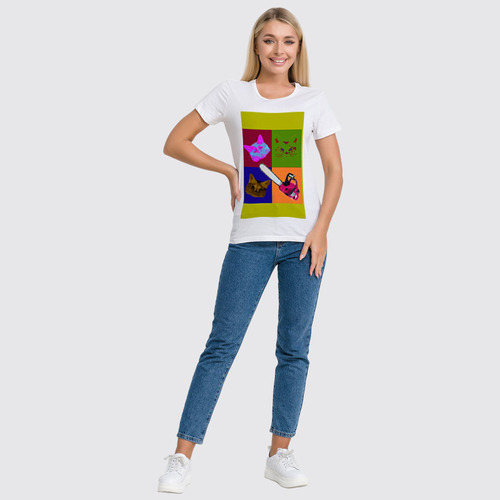 Заказать женскую футболку в Москве. Футболка классическая Pop-art от Deliriumtech - готовые дизайны и нанесение принтов.