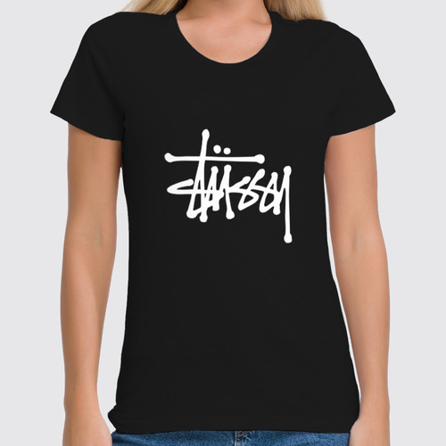 Заказать женскую футболку в Москве. Футболка классическая Stussy от DESIGNER   - готовые дизайны и нанесение принтов.