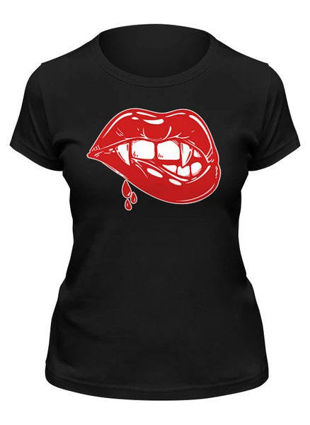 Заказать женскую футболку в Москве. Футболка классическая Поцелуй вампира от skynatural - готовые дизайны и нанесение принтов.