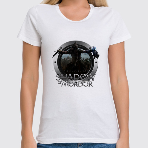 Заказать женскую футболку в Москве. Футболка классическая Shadow of Mordor от THE_NISE  - готовые дизайны и нанесение принтов.