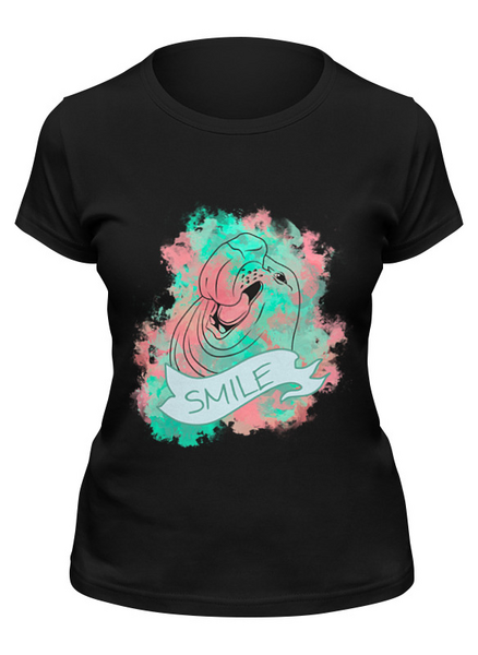 Заказать женскую футболку в Москве. Футболка классическая Smile от Franka  - готовые дизайны и нанесение принтов.