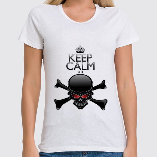 Заказать женскую футболку в Москве. Футболка классическая Keep calm  от ПРИНТЫ ПЕЧАТЬ  - готовые дизайны и нанесение принтов.