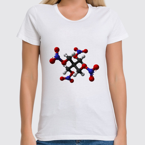 Заказать женскую футболку в Москве. Футболка классическая Молекула от Ghaurvenn - готовые дизайны и нанесение принтов.