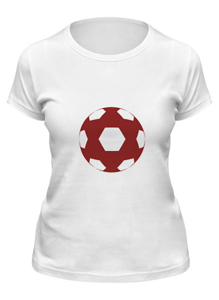 Заказать женскую футболку в Москве. Футболка классическая красный мяч от nikol - готовые дизайны и нанесение принтов.