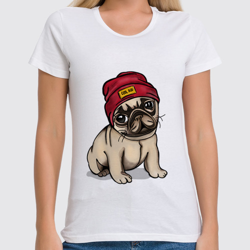 Заказать женскую футболку в Москве. Футболка классическая Doggy Style🐶 от @kristy_art_k  - готовые дизайны и нанесение принтов.