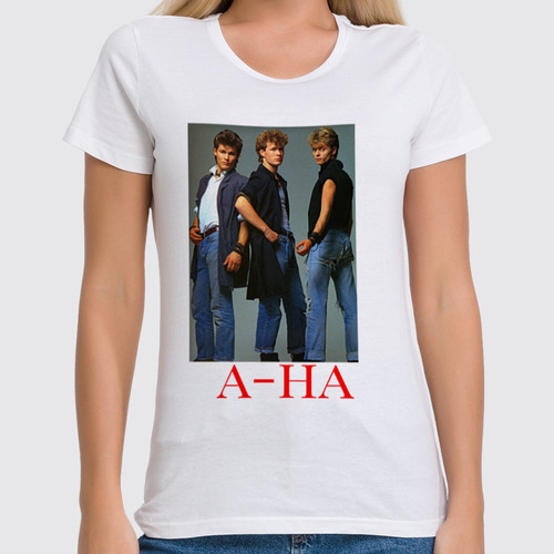 Заказать женскую футболку в Москве. Футболка классическая Группа A-ha  от T-shirt print  - готовые дизайны и нанесение принтов.