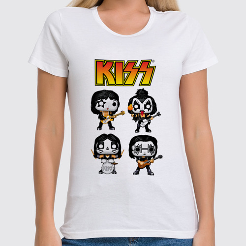 Заказать женскую футболку в Москве. Футболка классическая Группа КИСС(Kiss)  от T-shirt print  - готовые дизайны и нанесение принтов.