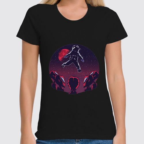 Заказать женскую футболку в Москве. Футболка классическая Astronaut Alien от Павел Павел - готовые дизайны и нанесение принтов.