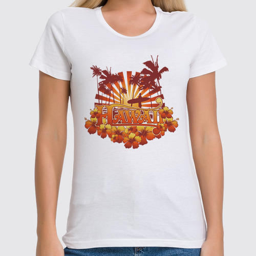 Заказать женскую футболку в Москве. Футболка классическая Hawaii от balden - готовые дизайны и нанесение принтов.