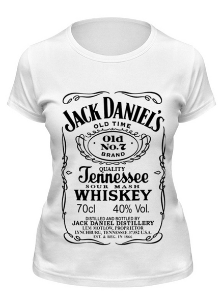 Заказать женскую футболку в Москве. Футболка классическая Jack Daniels от Leichenwagen - готовые дизайны и нанесение принтов.