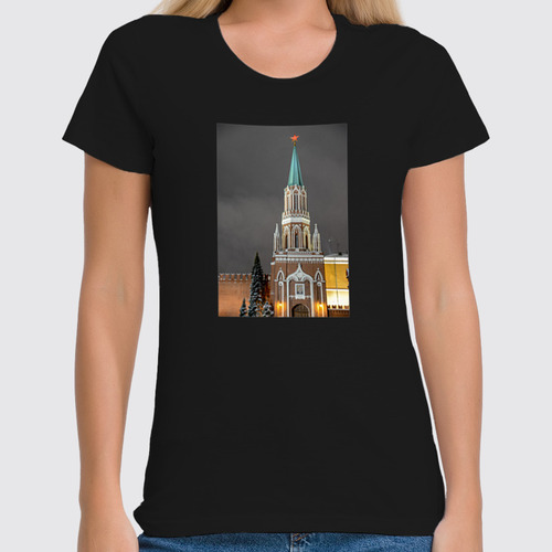 Заказать женскую футболку в Москве. Футболка классическая Никольская башня от Anstey  - готовые дизайны и нанесение принтов.