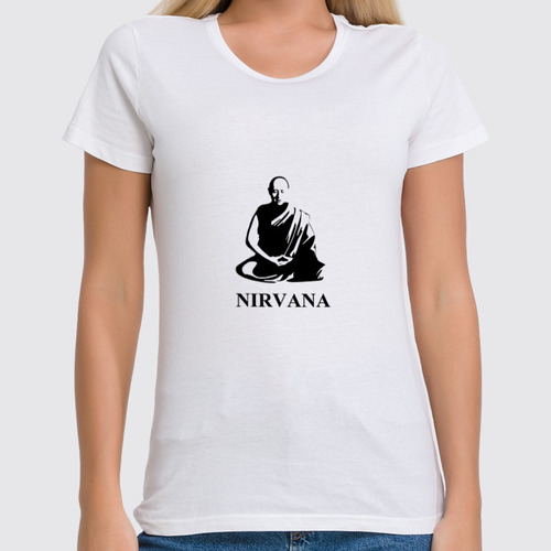 Заказать женскую футболку в Москве. Футболка классическая Nirvana-black от LINGAM ART | lingam.ord@gmail.com - готовые дизайны и нанесение принтов.