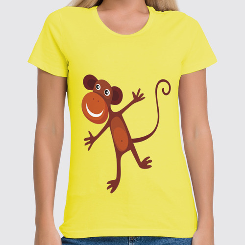 Заказать женскую футболку в Москве. Футболка классическая Веселая обезьяна от denis01001 - готовые дизайны и нанесение принтов.