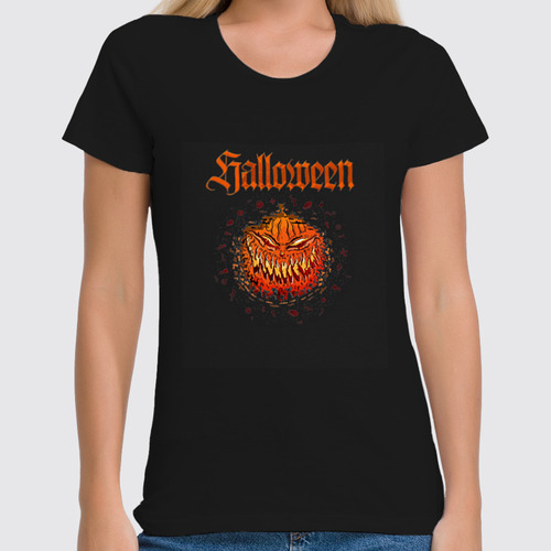 Заказать женскую футболку в Москве. Футболка классическая Halloween от Leichenwagen - готовые дизайны и нанесение принтов.