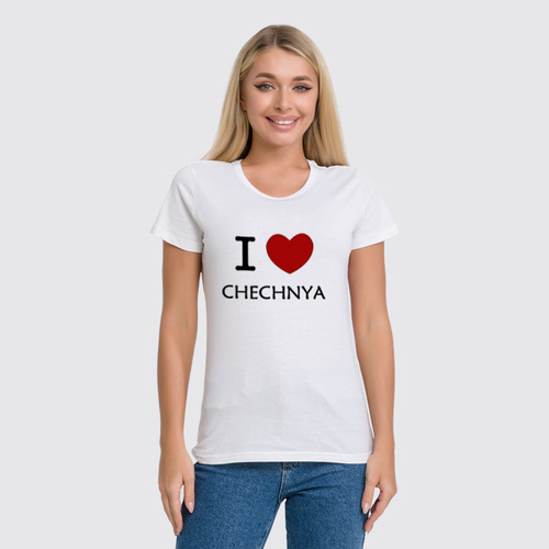 Заказать женскую футболку в Москве. Футболка классическая Футболка " I love Chechnya" от Re  Tyan - готовые дизайны и нанесение принтов.