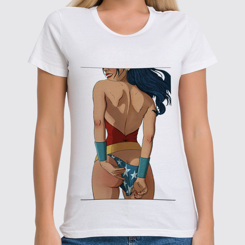 Заказать женскую футболку в Москве. Футболка классическая Wonder Woman от Юлиан Власов - готовые дизайны и нанесение принтов.