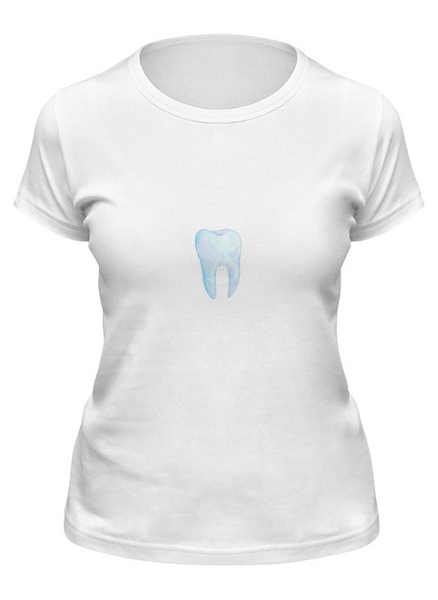 Заказать женскую футболку в Москве. Футболка классическая Зуб для стоматолога от Регина Милютина - готовые дизайны и нанесение принтов.