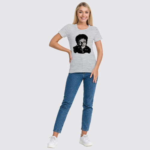 Заказать женскую футболку в Москве. Футболка классическая Michael Jackson от Leichenwagen - готовые дизайны и нанесение принтов.