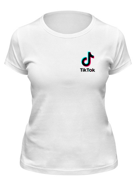 Заказать женскую футболку в Москве. Футболка классическая TikTok  от DESIGNER   - готовые дизайны и нанесение принтов.