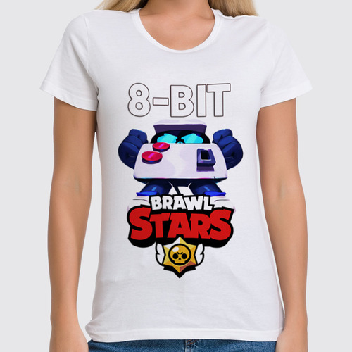 Заказать женскую футболку в Москве. Футболка классическая Brawl Stars 8-bit от weeert - готовые дизайны и нанесение принтов.