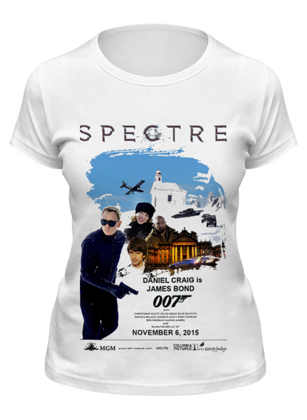 Заказать женскую футболку в Москве. Футболка классическая Bond 007 / Spectre от KinoArt - готовые дизайны и нанесение принтов.