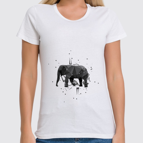Заказать женскую футболку в Москве. Футболка классическая Elephant от YellowCloverShop - готовые дизайны и нанесение принтов.