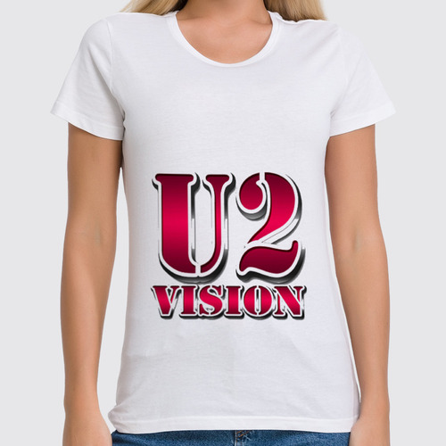 Заказать женскую футболку в Москве. Футболка классическая рок -группа U2 от Fedor - готовые дизайны и нанесение принтов.