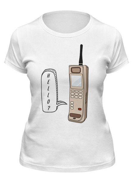 Заказать женскую футболку в Москве. Футболка классическая Ретро телефон от HeyleyFox  - готовые дизайны и нанесение принтов.