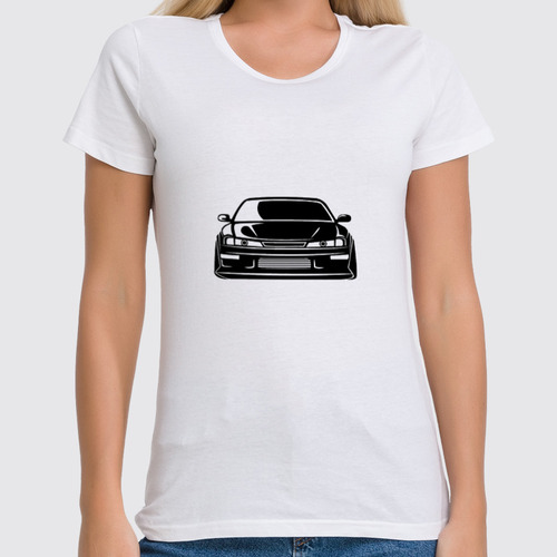 Заказать женскую футболку в Москве. Футболка классическая JDM Drift от arxipovmb - готовые дизайны и нанесение принтов.