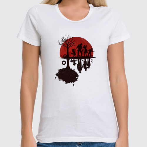 Заказать женскую футболку в Москве. Футболка классическая зомби  от Ricky Red - готовые дизайны и нанесение принтов.