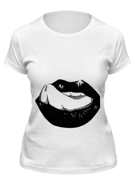 Заказать женскую футболку в Москве. Футболка классическая Women's lips  от Дария Вовк - готовые дизайны и нанесение принтов.