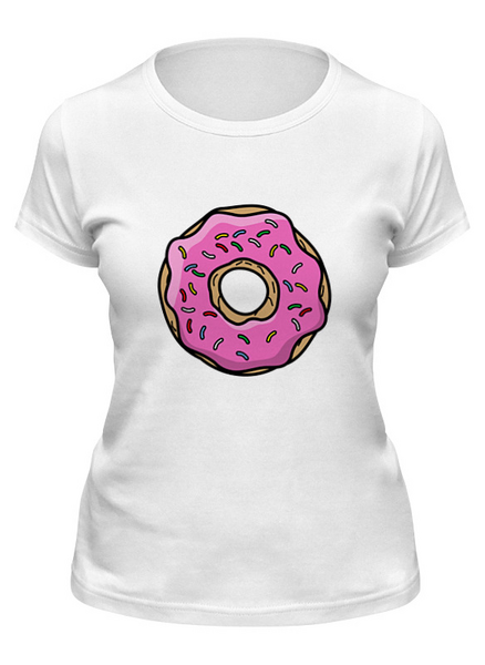 Заказать женскую футболку в Москве. Футболка классическая Пончик от Mari_M - готовые дизайны и нанесение принтов.