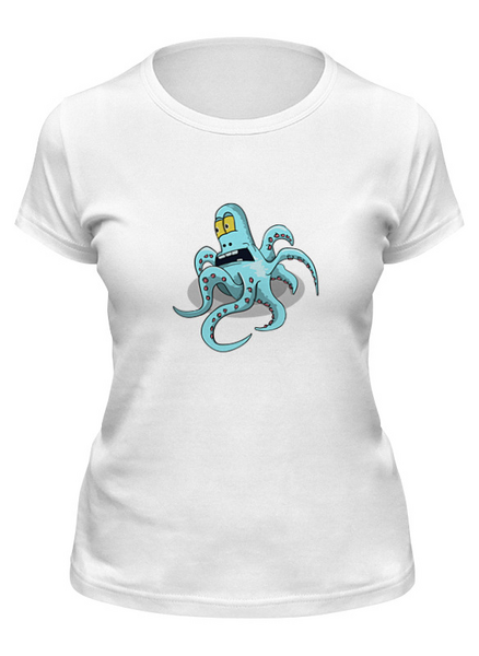 Заказать женскую футболку в Москве. Футболка классическая осьминог от Mari_M - готовые дизайны и нанесение принтов.