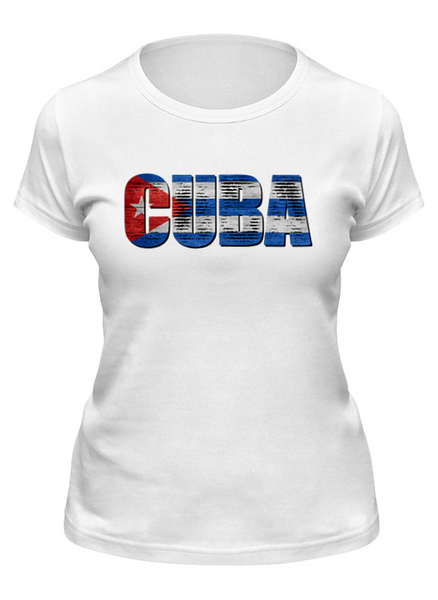 Заказать женскую футболку в Москве. Футболка классическая C U B A от balden - готовые дизайны и нанесение принтов.