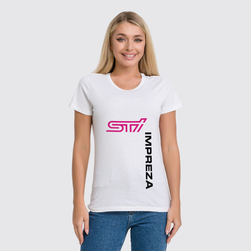 Заказать женскую футболку в Москве. Футболка классическая SUBARU IMPREZA STI (Subaru Club 161) от Евгений Лукьянов - готовые дизайны и нанесение принтов.