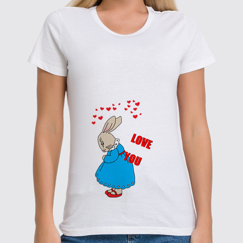 Заказать женскую футболку в Москве. Футболка классическая Rabbit_woman от Printio - готовые дизайны и нанесение принтов.