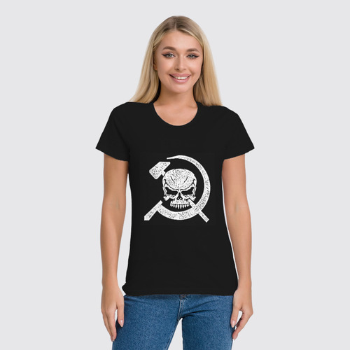 Заказать женскую футболку в Москве. Футболка классическая Skull Art от Leichenwagen - готовые дизайны и нанесение принтов.