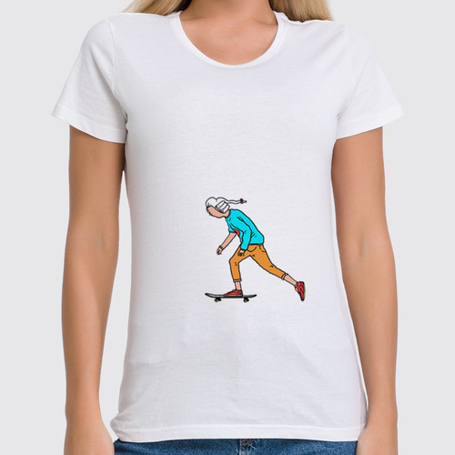 Заказать женскую футболку в Москве. Футболка классическая Скейтер от YellowCloverShop - готовые дизайны и нанесение принтов.