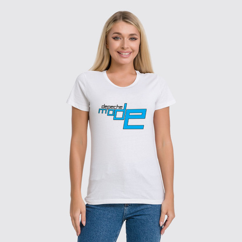 Заказать женскую футболку в Москве. Футболка классическая Depeche Mode - Logo от Black Pimpf - готовые дизайны и нанесение принтов.