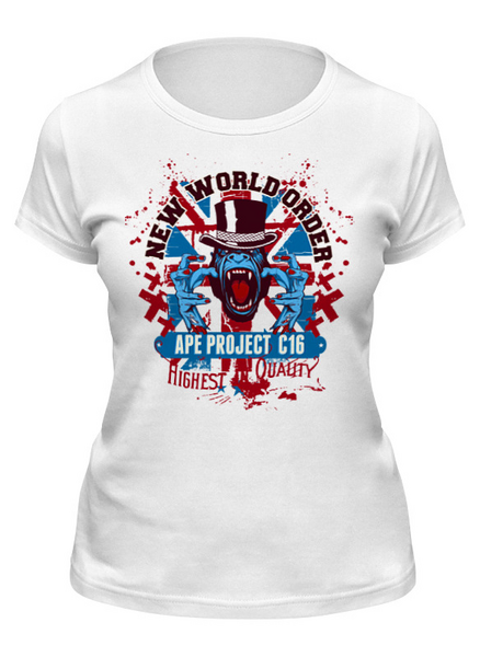 Заказать женскую футболку в Москве. Футболка классическая New World Order от balden - готовые дизайны и нанесение принтов.