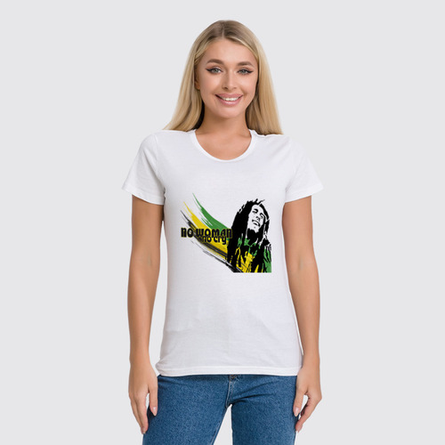 Заказать женскую футболку в Москве. Футболка классическая "Bob Marley" от Fedor - готовые дизайны и нанесение принтов.