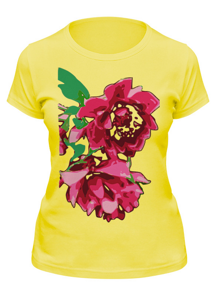 Заказать женскую футболку в Москве. Футболка классическая роза радости от Мира  - готовые дизайны и нанесение принтов.