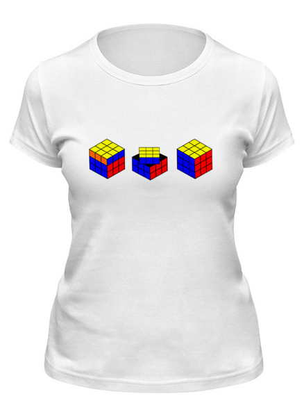 Заказать женскую футболку в Москве. Футболка классическая кубик рубика от Mari_M - готовые дизайны и нанесение принтов.