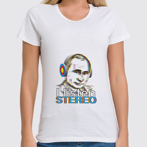 Заказать женскую футболку в Москве. Футболка классическая Путин от Djimas Leonki - готовые дизайны и нанесение принтов.