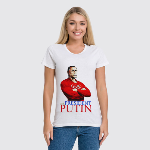 Заказать женскую футболку в Москве. Футболка классическая Мr. President Putin от Leichenwagen - готовые дизайны и нанесение принтов.