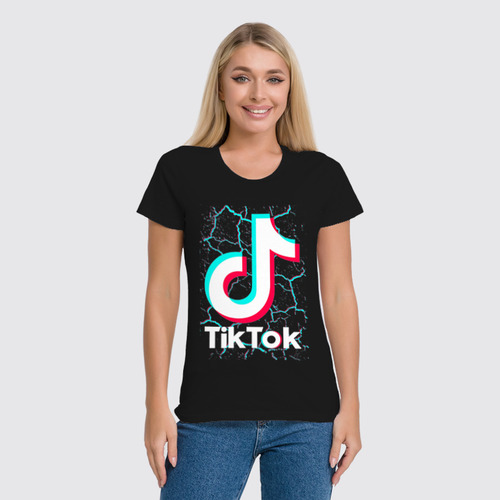 Заказать женскую футболку в Москве. Футболка классическая TIK TOK (Tik Tok video) от vista12761@rambler.ru - готовые дизайны и нанесение принтов.