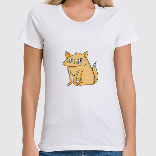 Заказать женскую футболку в Москве. Футболка классическая Grumpy Cat от Павел Павел - готовые дизайны и нанесение принтов.